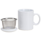 Infuser Tea Mug With Lid, 11 oz  White